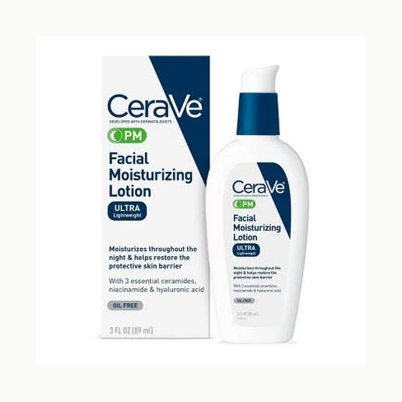 CeraVe PM Facial Moisturizing Lotion 3oz Night Cream — product image