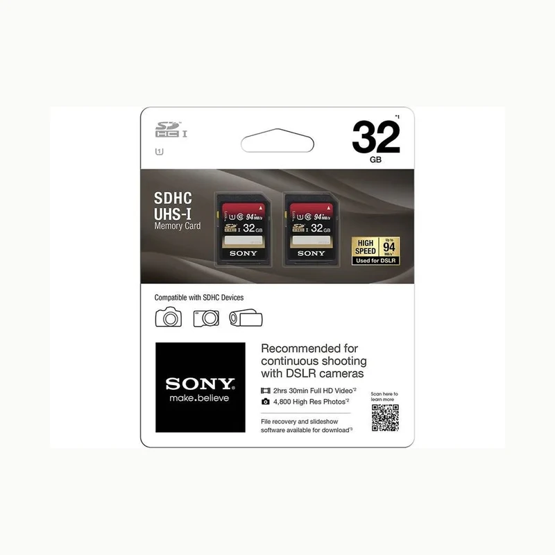 Sony 32GB Class 10 UHS-I SDHC Memory Card — product image